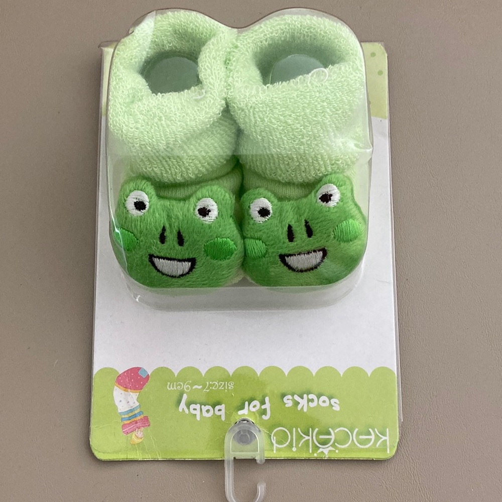 Kacakid Frog Socks for Baby Size 7-9cm Green